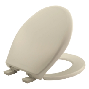 Bemis® 200E4 006 Toilet Seat With Cover, AFFINITY ™, Round Bowl, Closed Front, Plastic, Bone, Adjustable Hinge