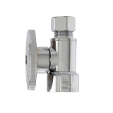 PlumbPak® 2058PCLF Straight High Quality 1/4 Turn Valve, 1/2 x 3/8 in Nominal, FNPT x Compression End Style, Solid Brass Body, Polished Chrome