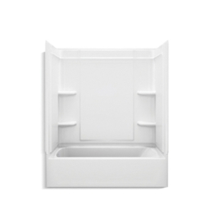 Sterling® 71370116-0 Bath/Shower, Ensemble™ Medley®, 60-1/4 in L x 31-1/4 in W x 74-1/4 in H, Solid Vikrell®, White