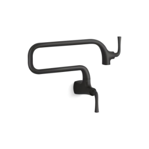 Kohler® 22066-BL Graze™ Pot Filler Faucet, 3.2 gpm Flow Rate, Swing Spout, Matte Black, 1 Handle