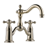 Brizo® 65538LF-PN Tresa® Widespread Bridge Lavatory Faucet, Commercial, 1.5 gpm Flow Rate, 5-1/2 in H Spout, 8 in Center, Polished Nickel, 2 Handles, Pop-Up Drain