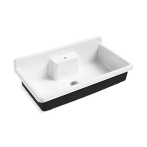 Kohler® 21103-1HP5-0 Farmstead® Kitchen Sink, Rectangular Shape, 1 Faucet Hole, 45 in L x 25 in W x 13-7/8 in H, Freestanding Mount, Enameled Cast Iron, White