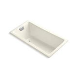 Kohler® 850-96 Tea-for-Two® Bathtub with Reversible Drain, Soaking, Rectangular Shape, 60 in L x 32 in W, End Drain, Biscuit