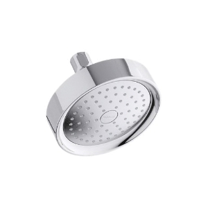 Kohler® 965-AK-CP Purist® 1-Function Showerhead with Katalyst® Air-Induction Technology, 2.5 gpm Min, 1 Spray, Wall Mount, 5-1/2 in Dia x 3-15/16 in H Head, Polished Chrome