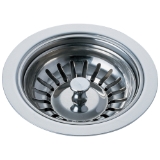 DELTA® 72010 Kitchen Sink Flange and Strainer, 4-1/2 in Nominal, 4-1/2 in OAL, Tailpiece Connection, Brass, Chrome