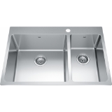 Kindred BCL2131R-9-1N Brookmore 31-in LR x 20.9-in FB x 9-in DP Drop-In Double Bowl Stainless Steel Sink