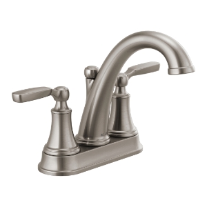 DELTA® 2532LF-SSMPU Bathroom Faucet, Woodhurst™, Stainless, 2 Handles, Metal Pop-Up Drain, 1.2 gpm