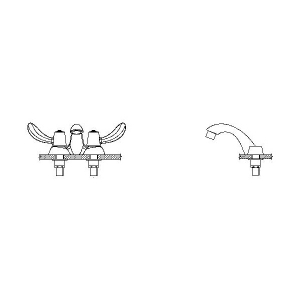 DELTA® 21C122 TECK® Heavy Duty Centerset Sink Faucet, Chrome, 2 Handles, 1.5 gpm Flow Rate