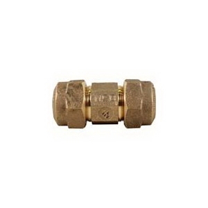 A.Y. McDonald 5182-001, 74758Q Octagonal Straight Coupling, 1 in Nominal, Q CTS McQuik Compression End Style, Brass