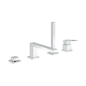 GROHE 19897001 Ohm Bathtub Faucet, Eurocube®, 1.75 gpm Flow Rate, StarLight® Polished Chrome, 2 Handles, Function: Traditional