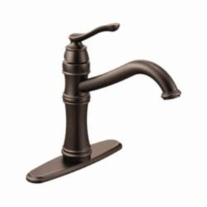 Moen® 7240ORB Kitchen Faucet, Belfield™, 1.5 gpm Flow Rate, 8 in Center, Fixed Spout, Oil Rubbed Bronze, 1 Handle