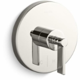 KALLISTA® P24421-LV-AD One™ Lever Handle Thermostatic Valve Trim with Cold and Hot Indexing - Less Rough in Nickel Silver Valve Trim Only