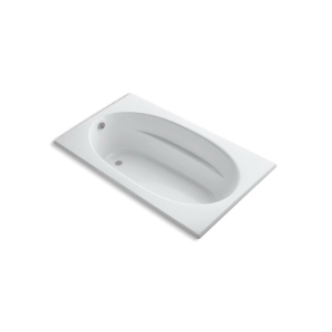 Kohler® 1115-0 Windward® Bathtub, Soaking, Rectangle Shape, 72 in L x 42 in W, End Drain, White