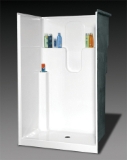 Oasis® SH-4836-WHT Vursa 1-Piece 1-Seat Shower Stall with 4 in Dam, 48 in W x 75-1/2 in H, Fiberglass Composite