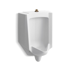Kohler® 4991-ET-0 Bardon™ High Efficiency Washdown Urinal, 0.125/1 gpf Flush Rate, Top Spud, Wall Mount, White
