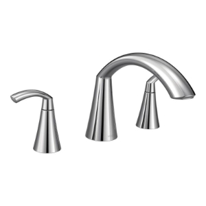 Moen® T373 Roman Tub Faucet, Glyde™, 10 in Center, Polished Chrome, 2 Handles, Function: Traditional