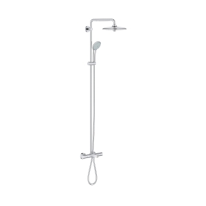 GROHE 26177001 Shower System with Bath Thermostat, Euphoria® System 260, 10-1/4 in Dia, Rain/SmartRain/Jet Shower Head, 2.5 gpm, Dream Spray, StarLight® Polished Chrome