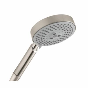 Hansgrohe 28514821 Raindance S 120 AIR 3-Jet Hand Shower, 2.5 gpm Flow Rate, 3 Sprays, 4-1/2 in Dia Head, 1/2 in Connection, Brushed Nickel