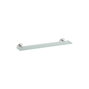 Kohler® 14440-SN Glass Shelf, Purist®, 22-1/2 in OAL x 4-7/8 in OAD, Brass, Vibrant® Polished Nickel