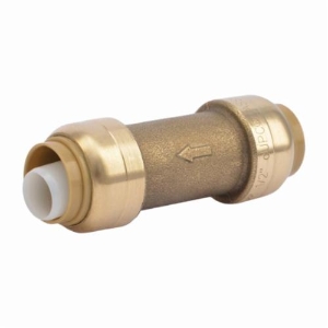 Sharkbite® U2008-0000LF General Purpose Spring Check Valve, 1/2 in Nominal, Push-Fit End Style, Brass Body, EPDM/Acetal/Polysulfone Softgoods