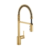 Moen® 5923BG Align™ Kitchen Faucet, 1.5 gpm Flow Rate, High Arc Pull-Down Spout, Brushed Gold, 1 Handle