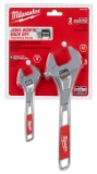 Milwaukee® 48-22-7400 Adjustable Wrench Set, 2 Pieces, 6 in, 10 in, Polished Chrome