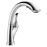 DELTA® 4153-DST Linden® Kitchen Faucet, Commercial, 1.5 gpm Flow Rate, 360 deg High-Arc Spout, Chrome, 1 Handle, 1/3 Faucet Holes