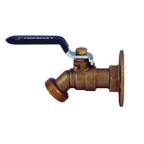 LEGEND 107-464 T-541FLG Ball Valve Flanged Sillcock, 1/2 x 3/4 in Nominal, FNPT x Male Garden Hose Threaded End Style, Brass Body, Lever Handle Actuator
