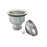 Keeney 1436SSBNS Fixed Post Fixed PostBasket Strainer with Safety Rolled Edge, Stainless Steel