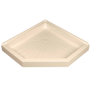 ELM® 3838CM Threshold Neo-Angle Shower Floor, DuraBase®, White, 38 in L x 38 in W