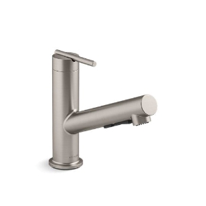 Kohler® 22976-VS Crue™ Kitchen Faucet, 1.5 gpm Flow Rate, Pull-Out Spout, Vibrant® Stainless, 1 Handle, 1/3 Faucet Holes