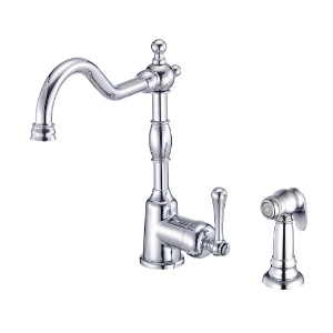 Danze® D401157 Opulence® Kitchen Faucet, 1.75 gpm Flow Rate, 8 in Center, 360 deg Swivel Spout, Polished Chrome