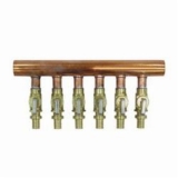 Uponor LF2501200 Type L Valved Manifold, 1/2 x 1 in Nominal, Brass/Copper