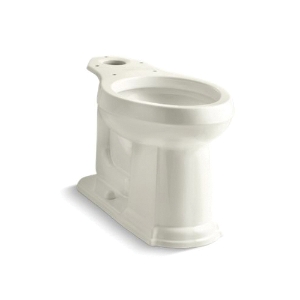 Kohler® 4397-96 Devonshire® Toilet Bowl, Biscuit, Elongated Shape, 12 in Rough-In, 2-1/8 in Trapway