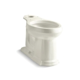 Kohler® 4397-96 Devonshire® Toilet Bowl, Biscuit, Elongated Shape, 12 in Rough-In, 2-1/8 in Trapway