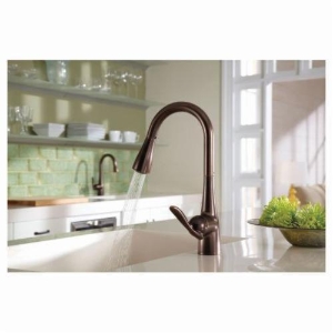 Moen® 5995ORB Pulldown Bar Faucet, Arbor™, Oil Rubbed Bronze, 1 Handle, 1.5 gpm