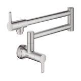 GROHE 31075DC2 31075_2 Ladylux® Pot Filler, Residential, 1.75 gpm Flow Rate, Swivel Spout, Supersteel, 2 Handles