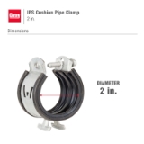 Oatey® 33986 2 in. CTS Cushion Pipe Clamp