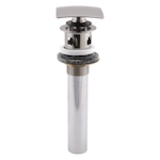 DELTA® 72175-SS Push Activated Pop-Up Drain Assembly, Stainless, Brass Drain, Square Pop Up