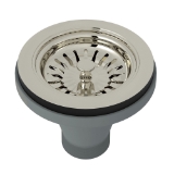 Shaws 735PN Cross Collection Manual Basket Strainer Mini, Stainless Steel, Polished Nickel