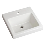 Gerber® G0013821 Wicker Park™ Above Counter Bathroom Sink, Square Shape, 18 in W x 18 in D x 8-1/8 in H, Vitreous China, White