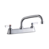 Elkay® LK810AT08L2 Food Service Faucet, 1.5 gpm Flow Rate, 8 in Center, Tubular Arc Spout, Polished Chrome, 2 Handles