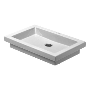 DURAVIT 03175800291 2nd Floor Vanity Basin, Rectangle Shape, 22-7/8 in L x 16-3/8 in W x 3-3/4 in H, Drop-In Mount, Ceramic, White with WonderGliss