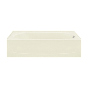 Sterling® 71041120-96 Bathtub, Performa™, Soaking Hydrotherapy, Rectangle Shape, 60-1/4 in L x 30-1/4 in W, Right Drain, Biscuit