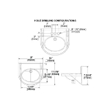 Elkay® ELV1817CS3 Lavatory Sink, 2 in Faucet Hole Spacing, 18 in W x 17-1/16 in D x 5-13/16 in H, Wall Mount, Stainless Steel, Buffed Satin