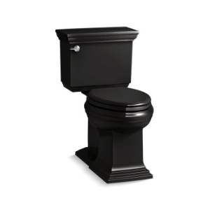 Kohler® 6669-7 2-Piece Toilet, Memoirs® Comfort Height®, Elongated Bowl, 16-1/2 in H Rim, 12 in Rough-In, 1.28 gpf, Black