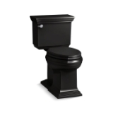 Kohler® 6669-7 2-Piece Toilet, Memoirs® Comfort Height®, Elongated Bowl, 16-1/2 in H Rim, 12 in Rough-In, 1.28 gpf, Black