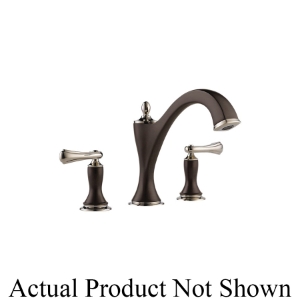 Brizo® T67385-PNCOLHP Roman Tub Trim, Charlotte®, 10 to 16 in Center, Cocoa Bronze/Polished Nickel, 2 Handles, Traditional