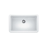 Blanco 401734 Ikon Apron Front Composite Sink, Rectangle Shape, 30 in W x 10 in D x 19 in H, Granite, White