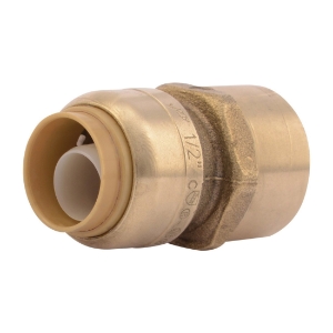 Sharkbite® U072LF Straight Female Adapter, 1/2 in Nominal, Push-Fit x FNPT End Style, Brass